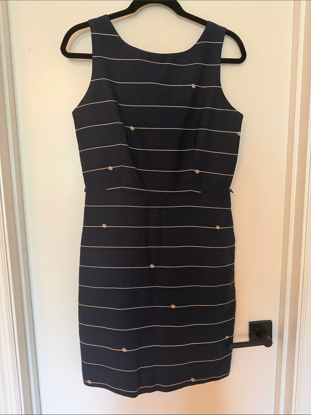 The Limited Striped Sleeveless Sheath Dress - Navy & White Nautical Pockets